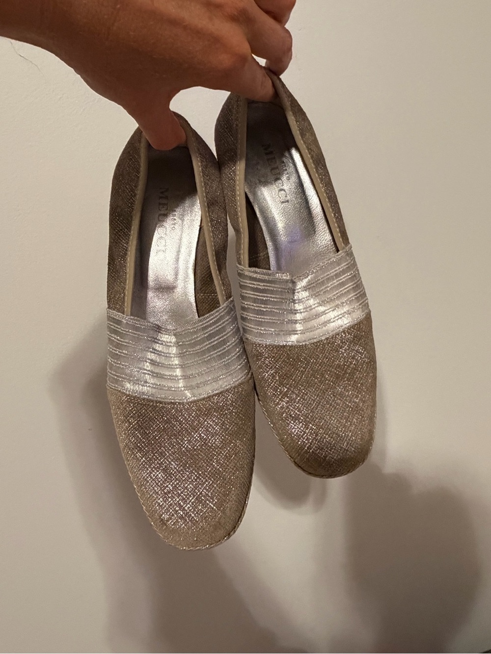 Sesto Meucci Metallic Gold Slip-On Loafers